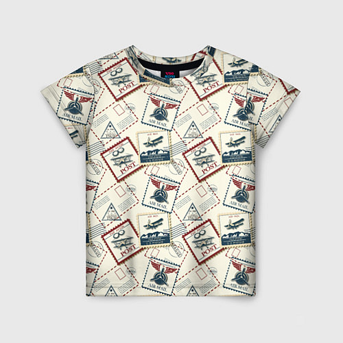 Детская футболка Почта самолётом / 3D-принт – фото 1
