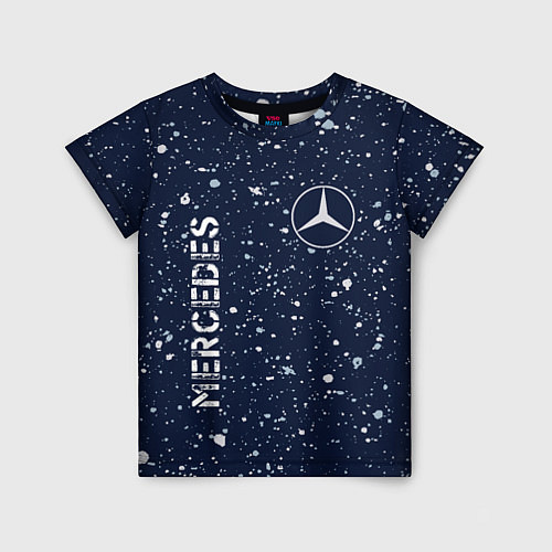 Детская футболка МЕРСЕДЕС Mercedes Брызги / 3D-принт – фото 1