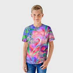 Футболка детская WRITHING COLORED FRACTALS, цвет: 3D-принт — фото 2