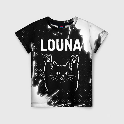 Детская футболка Группа Louna и Рок Кот / 3D-принт – фото 1