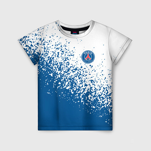 Детская футболка Psg синие брызги / 3D-принт – фото 1