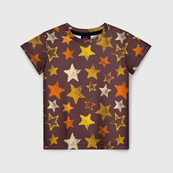 Футболка детская Звездное коричневое небо, цвет: 3D-принт