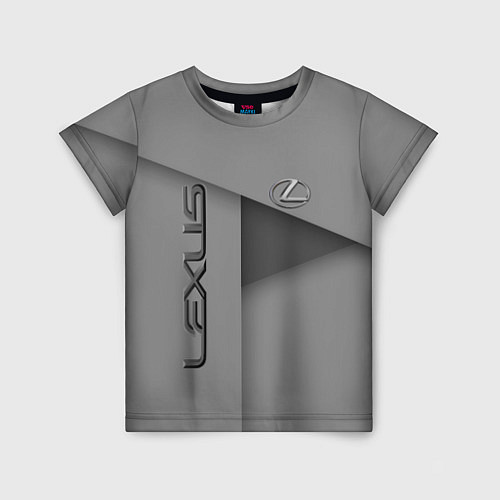 Детская футболка Lexus - серая абстракция / 3D-принт – фото 1