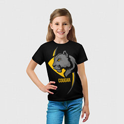 Футболка детская Cougar - пума, цвет: 3D-принт — фото 2