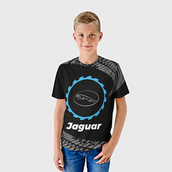 Футболка детская Jaguar в стиле Top Gear со следами шин на фоне, цвет: 3D-принт — фото 2