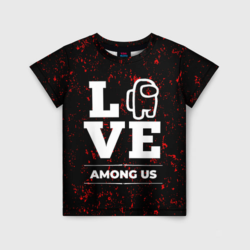 Детская футболка Among Us Love Классика / 3D-принт – фото 1