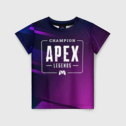 Футболка детская Apex Legends Gaming Champion: рамка с лого и джойс, цвет: 3D-принт
