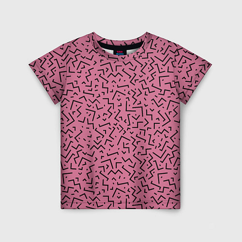 Детская футболка Минималистический паттерн на розовом фоне / 3D-принт – фото 1