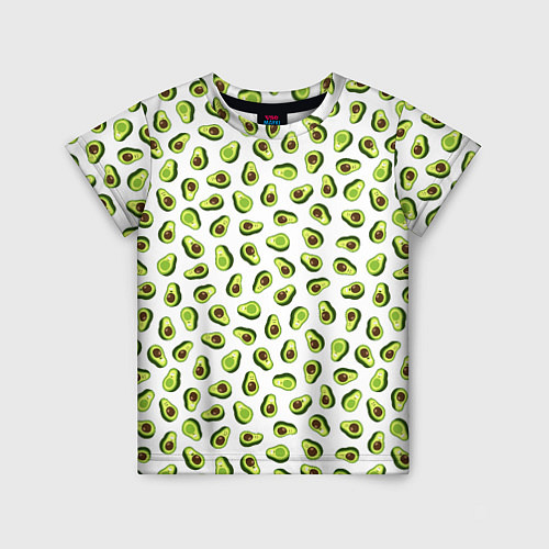 Детская футболка Смешное авокадо на белом фоне / 3D-принт – фото 1