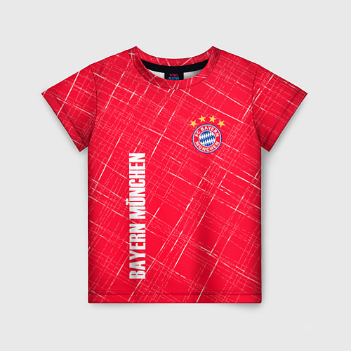 Детская футболка Bayern munchen Абстрактно выцарапанный фон / 3D-принт – фото 1
