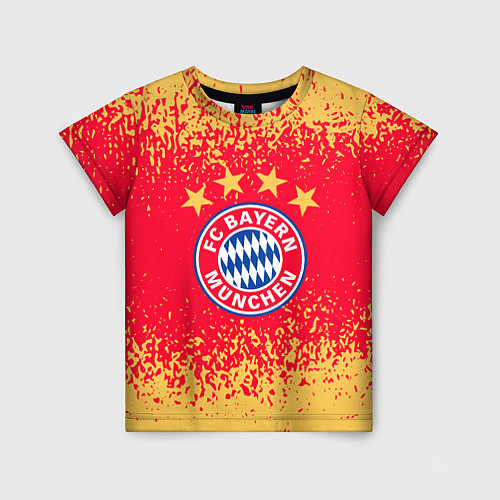 Детская футболка Bayern munchen красно желтый фон / 3D-принт – фото 1