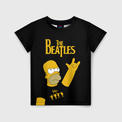 Детская футболка The Beatles Гомер Симпсон Рокер