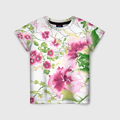 Детская футболка Полевые цветы Акварель Лето / 3D-принт – фото 1