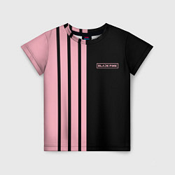 Футболка детская BLACKPINK HALF BLACK-PINK MINI LOGO, цвет: 3D-принт