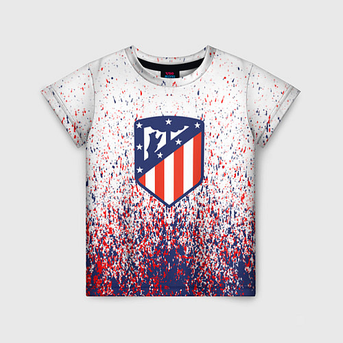 Детская футболка Atletico madrid logo брызги красок / 3D-принт – фото 1