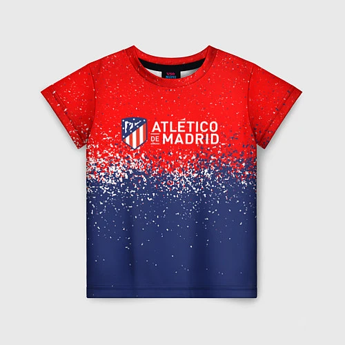Детская футболка Atletico madrid атлетико мадрид брызги красок / 3D-принт – фото 1
