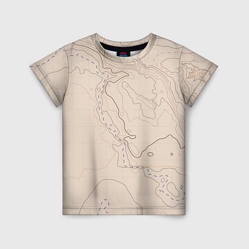 Детская футболка Песчаная Топографическая Карта / 3D-принт – фото 1