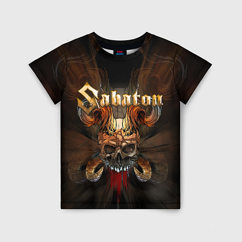 Детская футболка SABATON САБАТОН SKULL / 3D-принт – фото 1