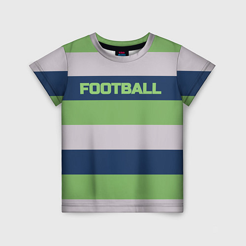 Детская футболка Цветные полосы текст футбол Text football colored / 3D-принт – фото 1