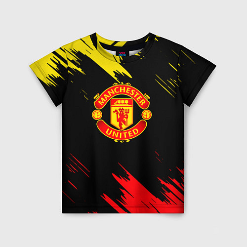 Детская футболка Manchester united Texture / 3D-принт – фото 1