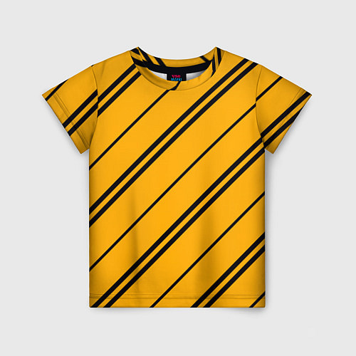 Детская футболка Полосы желтые черные / 3D-принт – фото 1