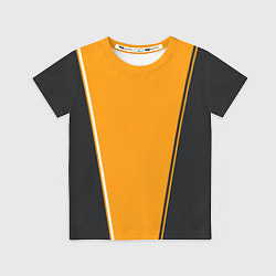 Футболка детская Mens Style Чёрное с оранжевым - вариант без надпис, цвет: 3D-принт