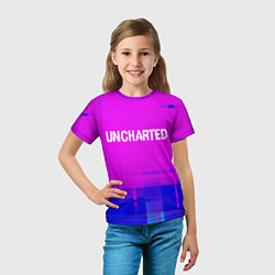 Футболка детская Uncharted Glitch Text Effect, цвет: 3D-принт — фото 2