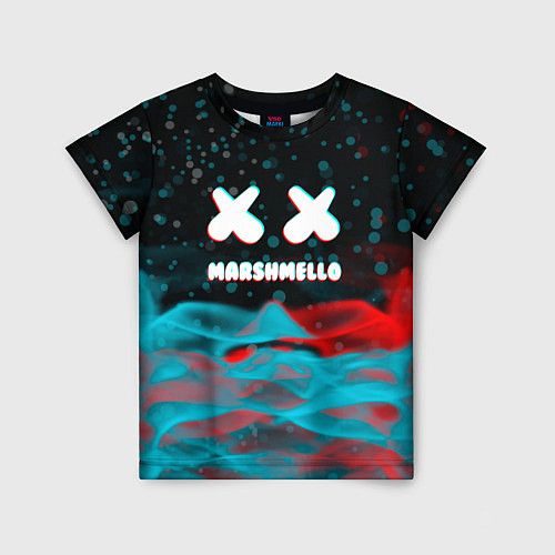 Детская футболка Marshmello logo крапинки / 3D-принт – фото 1