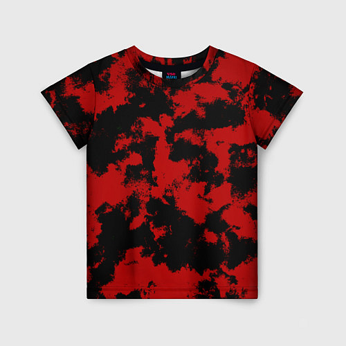 Детская футболка Черно-красная абстракция / 3D-принт – фото 1