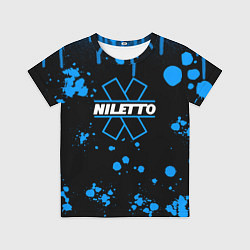Футболка детская Нилето niletto потёки и капли краски, цвет: 3D-принт
