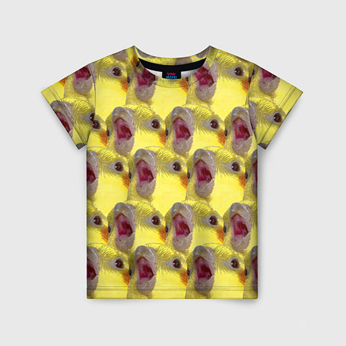 Детская футболка Попугай Корелла Орёт Мем / 3D-принт – фото 1