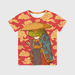 Футболка детская Старая самурайская лягуха, цвет: 3D-принт