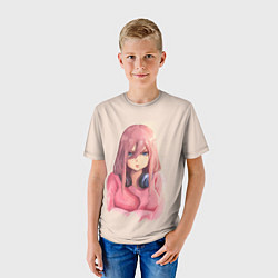 Футболка детская Надутая Мику Накано, цвет: 3D-принт — фото 2