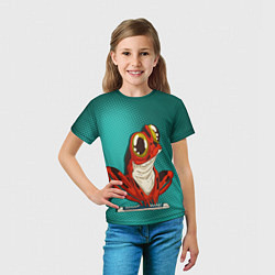 Футболка детская Странная красная лягушка, цвет: 3D-принт — фото 2