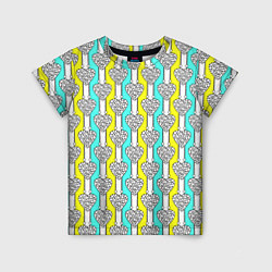 Футболка детская Striped multicolored pattern with hearts, цвет: 3D-принт