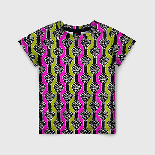 Детская футболка Striped multicolored pattern Сердце / 3D-принт – фото 1