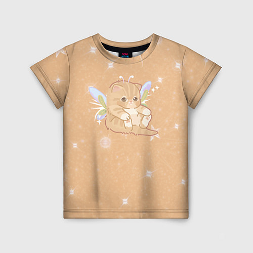 Детская футболка Котёнок с крыльями / 3D-принт – фото 1
