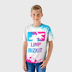 Футболка детская Limp Bizkit Neon Gradient, цвет: 3D-принт — фото 2