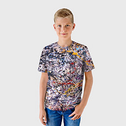Футболка детская Холст забрызганный краской Fashion trend, цвет: 3D-принт — фото 2