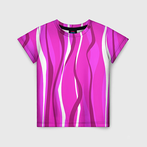 Детская футболка Розовые полосы / 3D-принт – фото 1