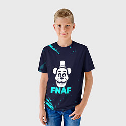 Футболка детская Пять ночей с фредди - голубая краска, цвет: 3D-принт — фото 2