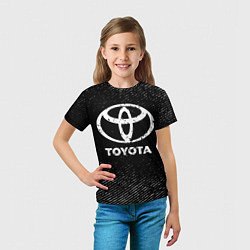 Футболка детская Toyota с потертостями на темном фоне, цвет: 3D-принт — фото 2