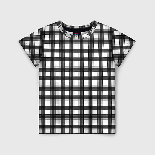 Детская футболка Black and white trendy checkered pattern / 3D-принт – фото 1