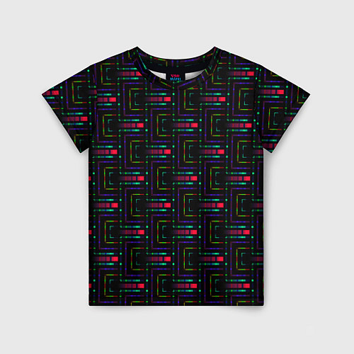 Детская футболка Яркие полосы на черном / 3D-принт – фото 1
