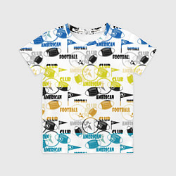 Футболка детская American football sports pattern, цвет: 3D-принт
