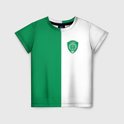 Футболка детская ФК Ахмат бело-зеленая форма, цвет: 3D-принт
