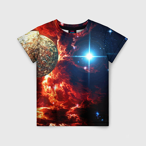 Детская футболка Яркая звезда в космическом пространстве / 3D-принт – фото 1