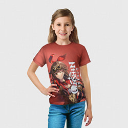 Футболка детская Скаут Эмбер из Genshin Impact, цвет: 3D-принт — фото 2