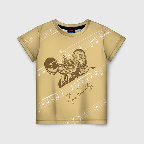 Детская футболка Великий джазмен - Луис Армстронг / 3D-принт – фото 1
