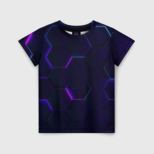 Детская футболка Фигурный фиолетовый фон / 3D-принт – фото 1